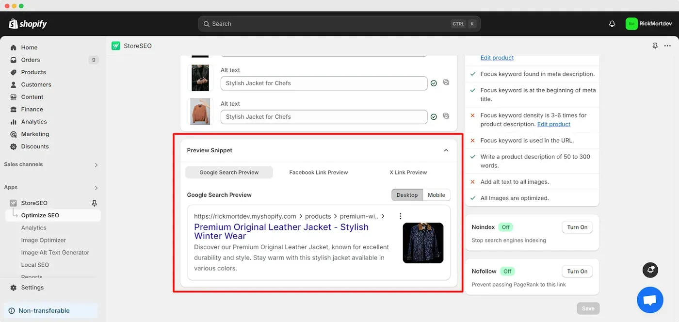 How to Check Social Media Preview Snippet Using StoreSEO?