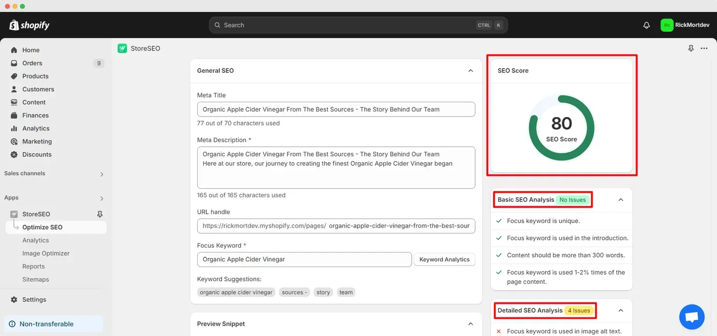 Step 2: Optimize Your Page On Shopify