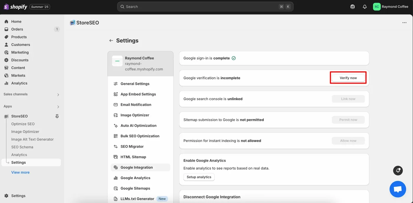 StoreSEO with Google Search Console