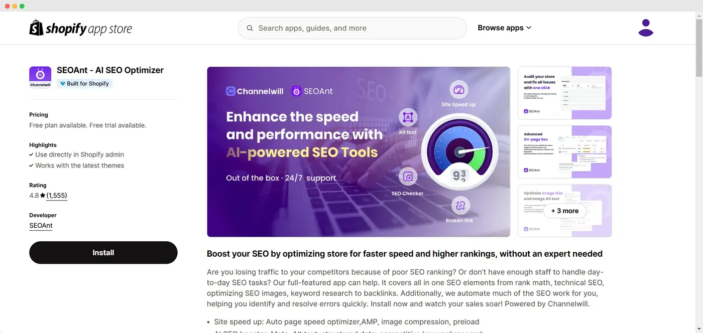 SEOAnt ‑ AI SEO Optimizer