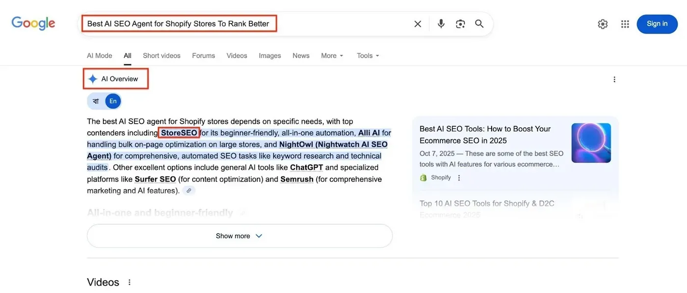StoreSEO For AI Visibility