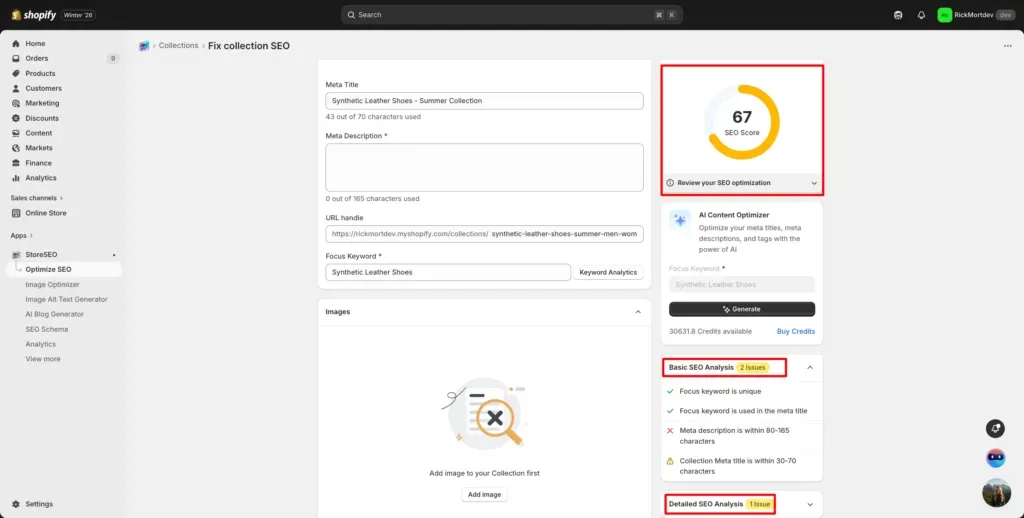 Shopify Collection Page SEO
