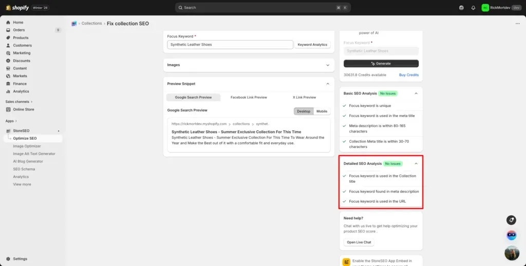 Shopify Collection Page SEO