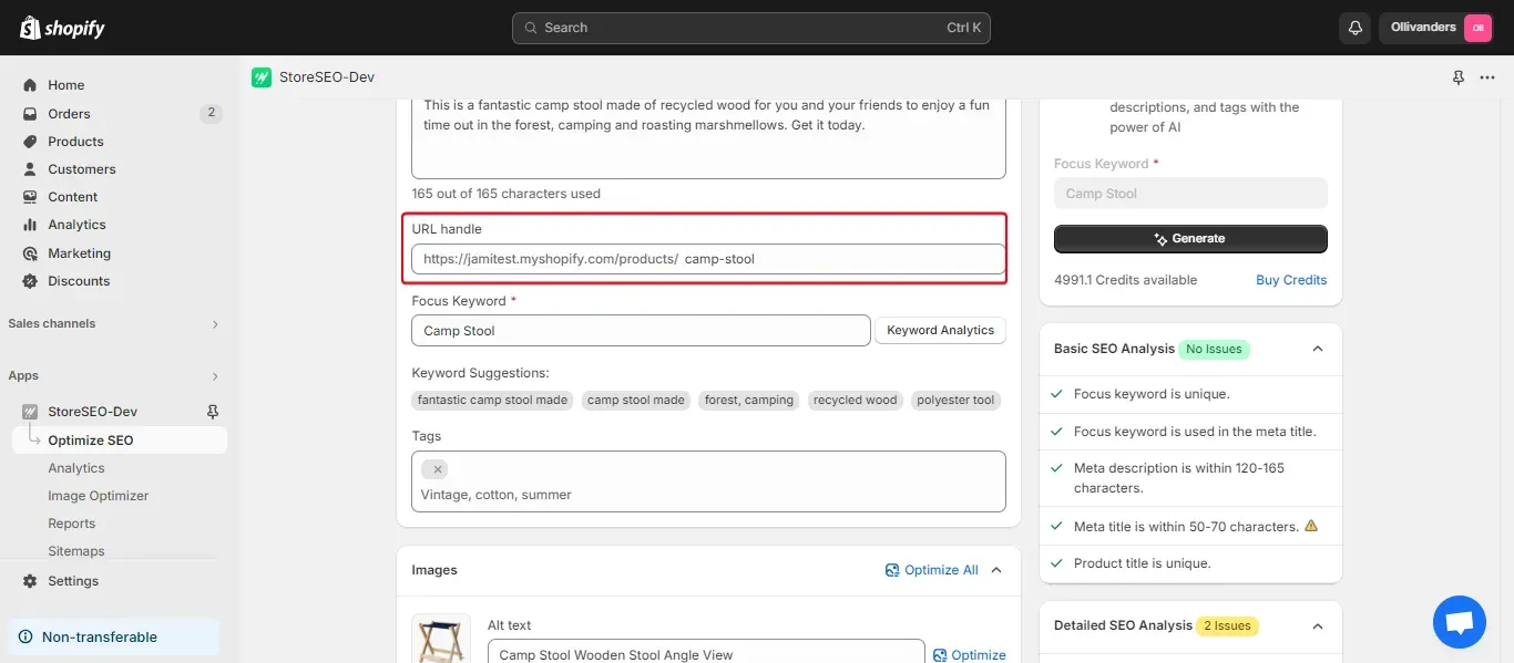 Create and Change SEO friendly URLs for Shopify