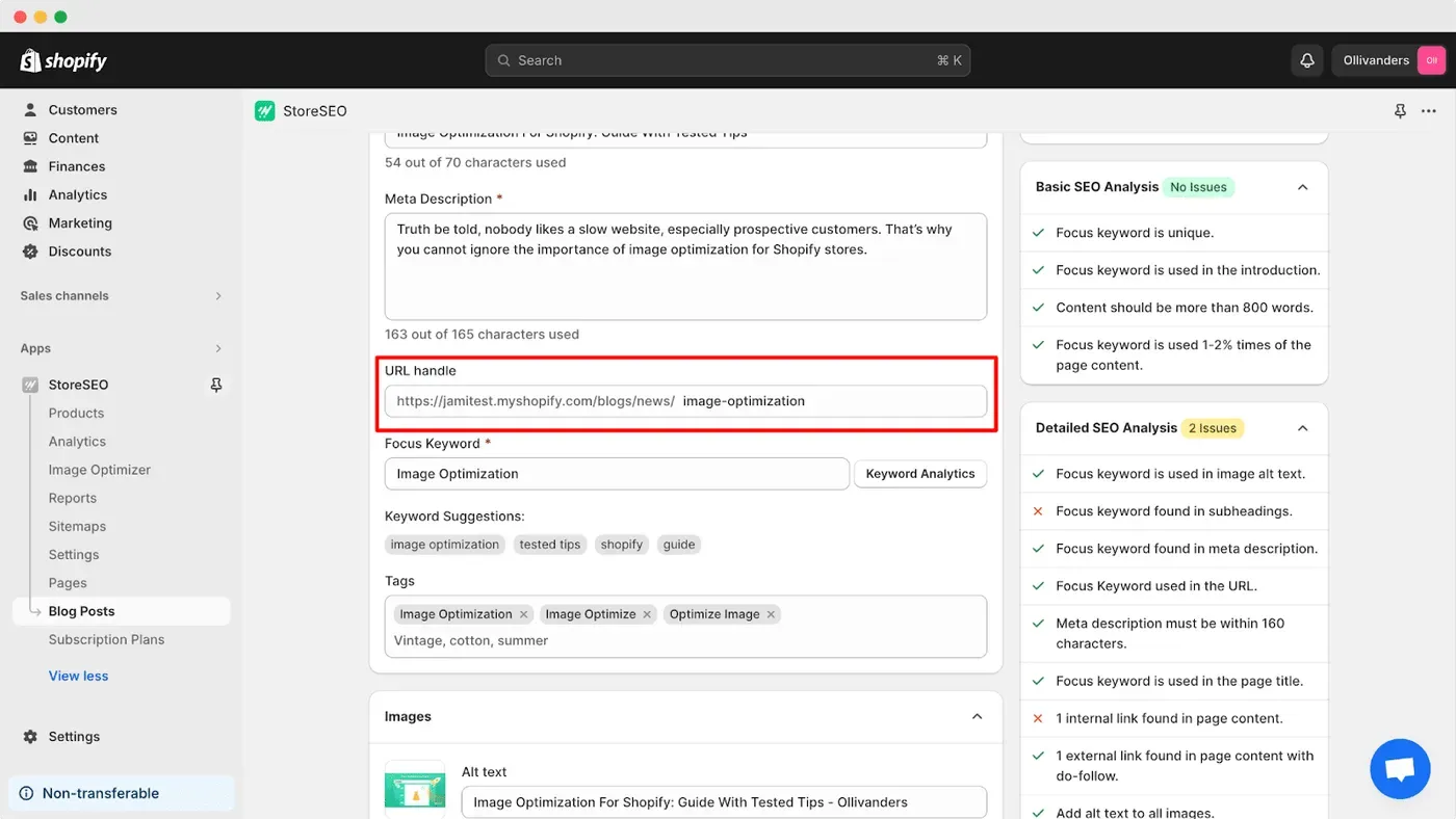 Blog SEO for Shopify