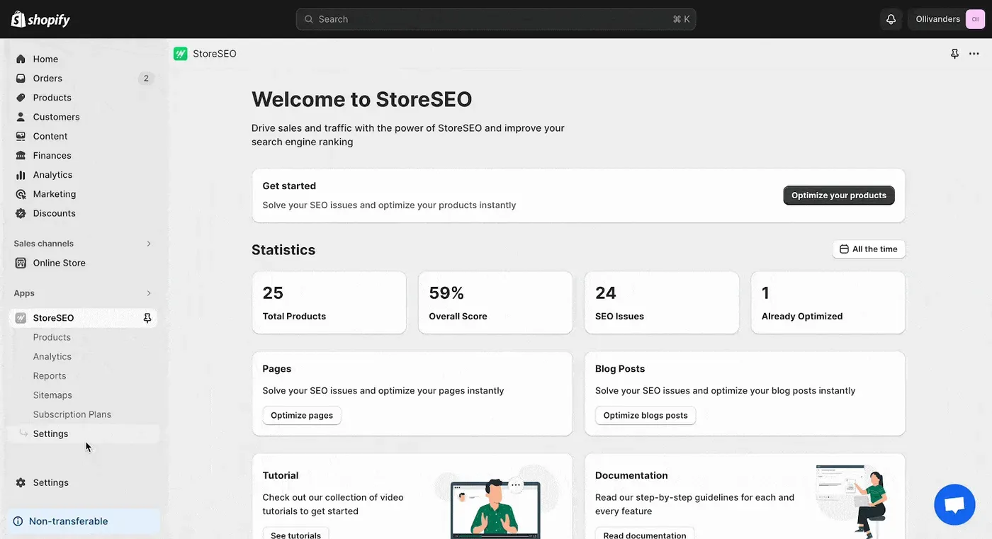 Google Analytics with StoreSEO for Shopify