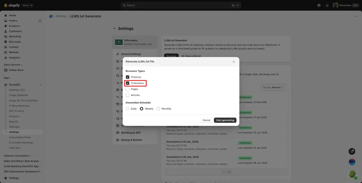 Shopify Collection Page SEO