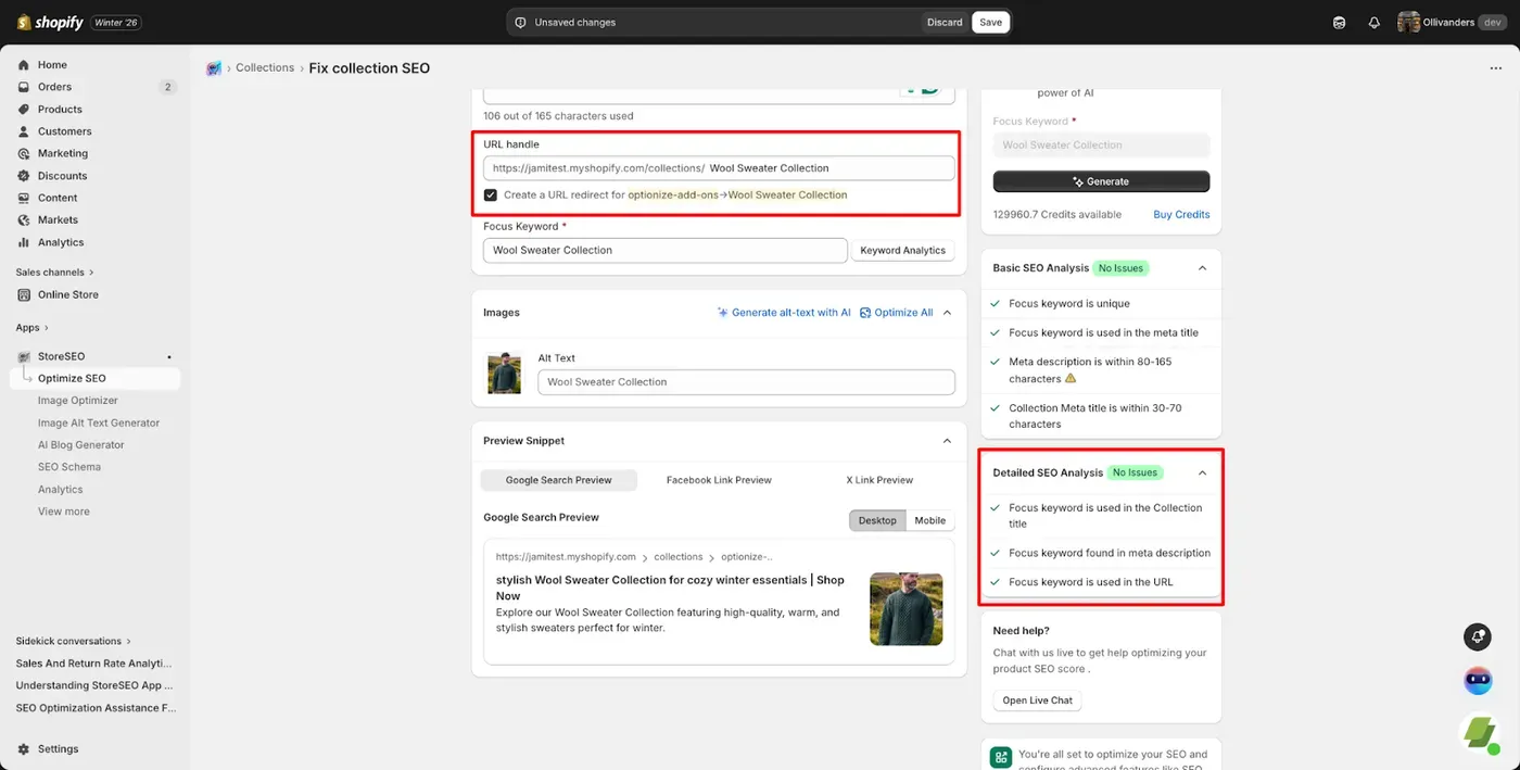 Shopify Collection Page SEO