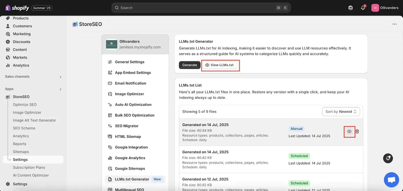 Method B: The StoreSEO LLMs.txt Generator Approach | View The Generated File