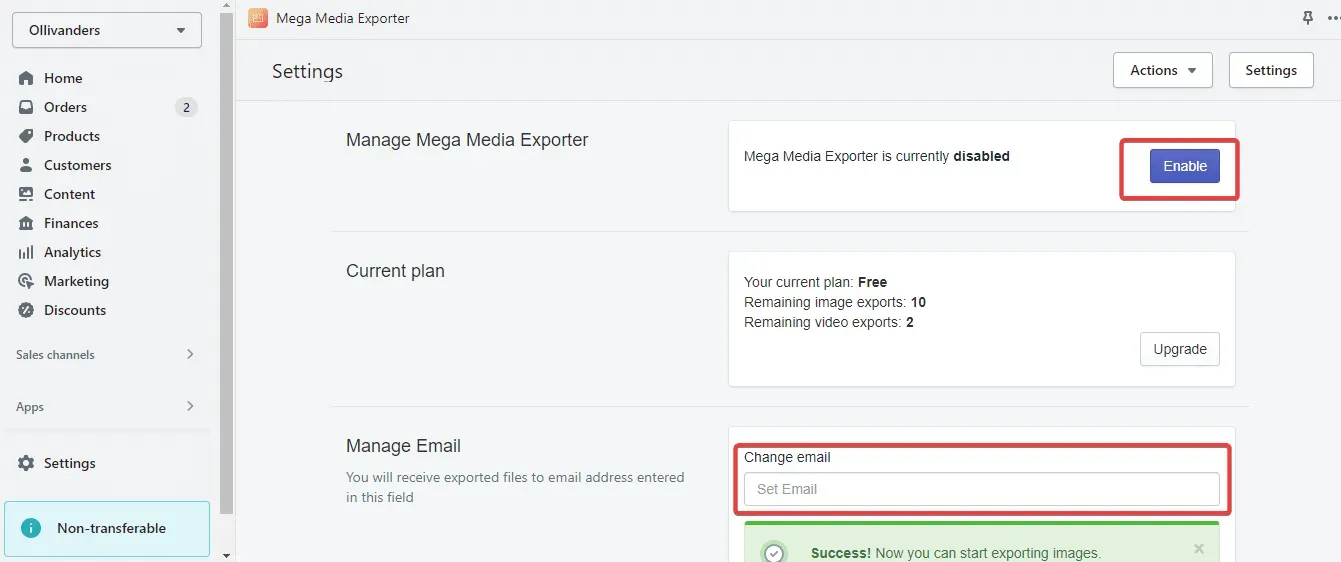 export images from Shopify