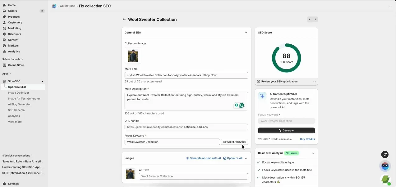 Shopify Collection Page SEO