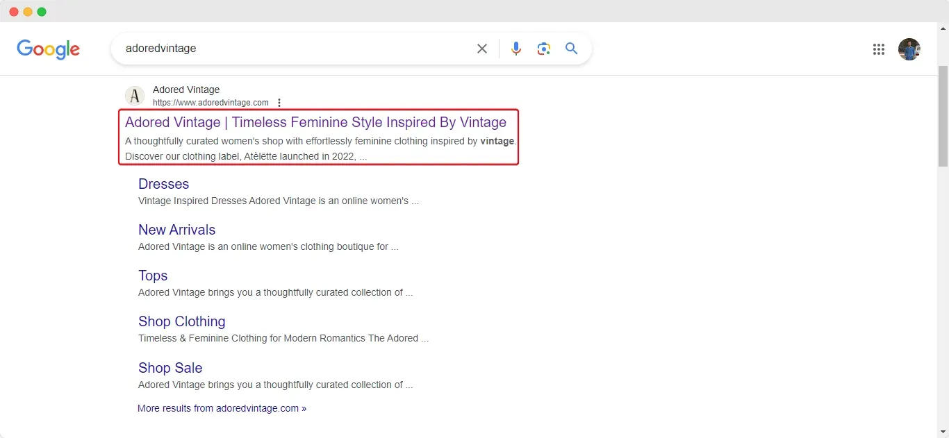homepage title and meta description