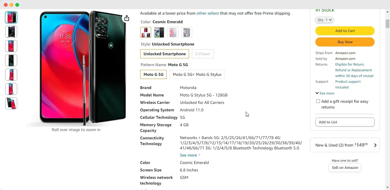 use technical details in specifications for product descriptions
