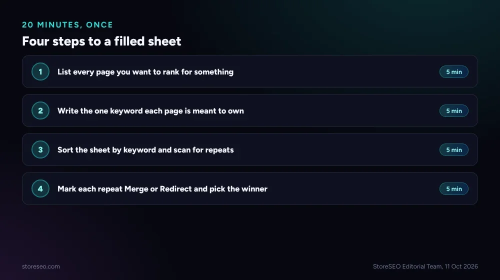 Four steps to a filled sheet