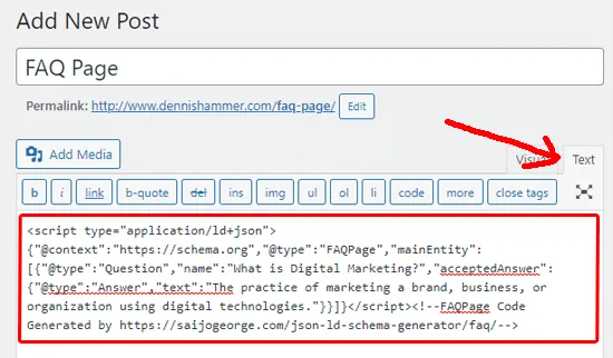 Add FAQ schema in the classic editor FAQ Schema