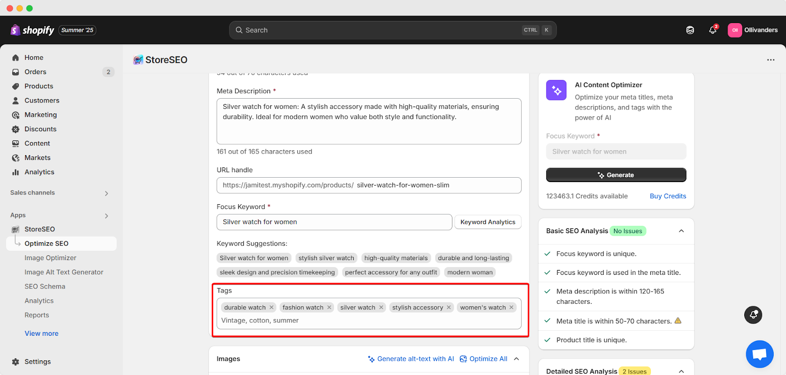 How To Add Keywords And Tags For Shopify Products With StoreSEO