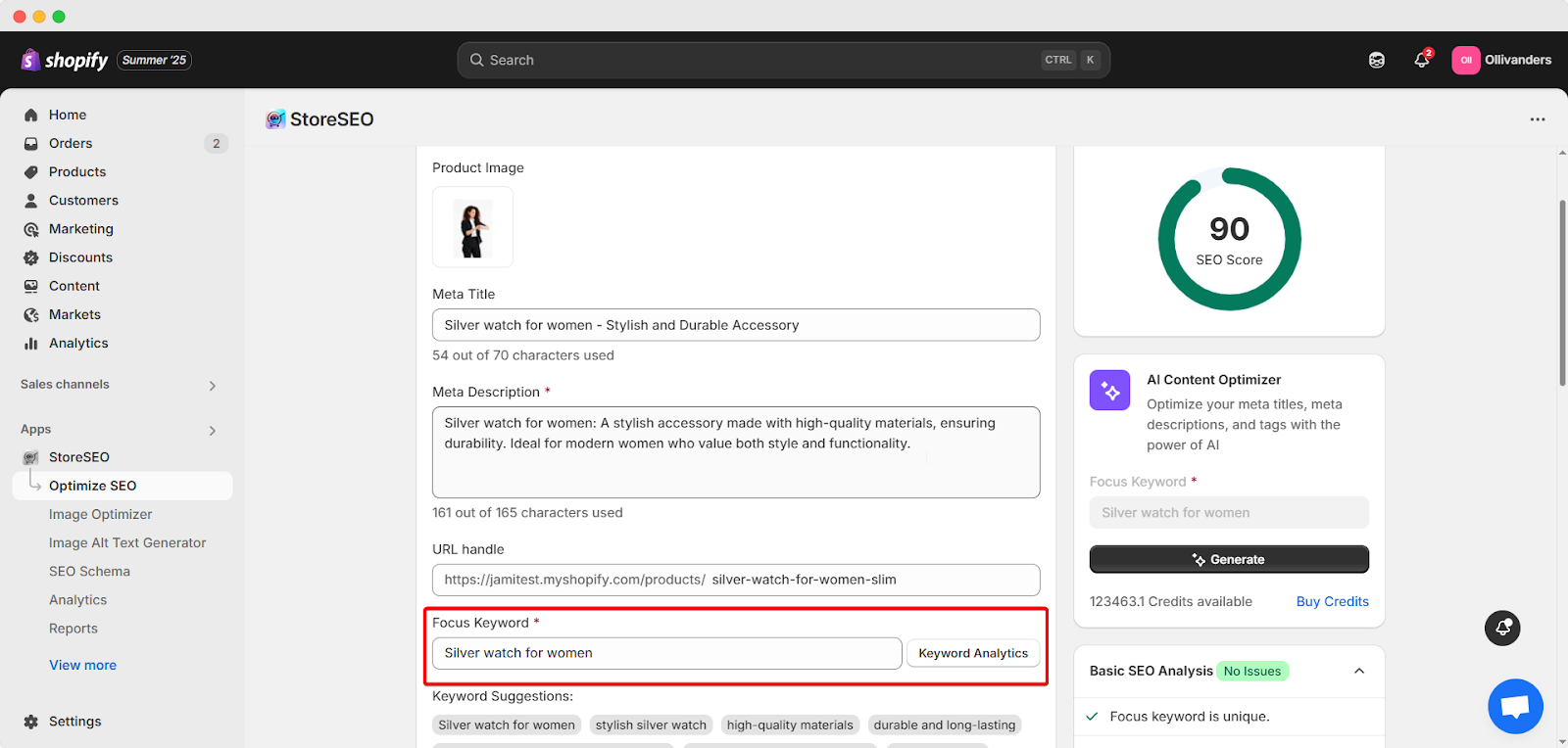 How To Add Keywords And Tags For Shopify Products With StoreSEO