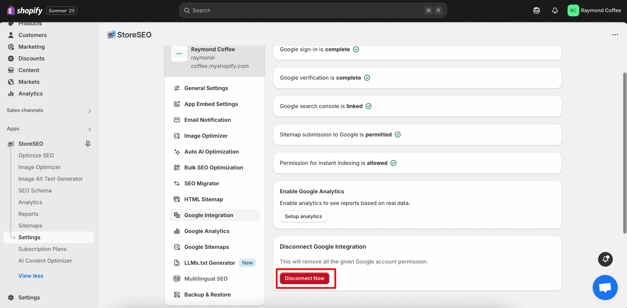 StoreSEO with Google Search Console