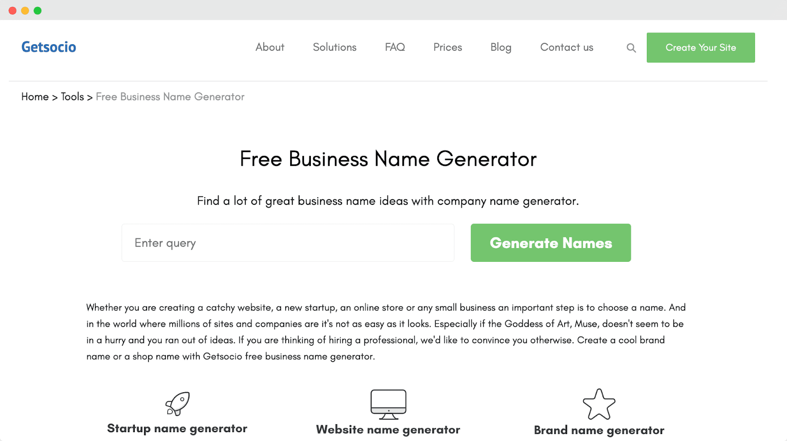 Free Business Name Generator + Free Logo