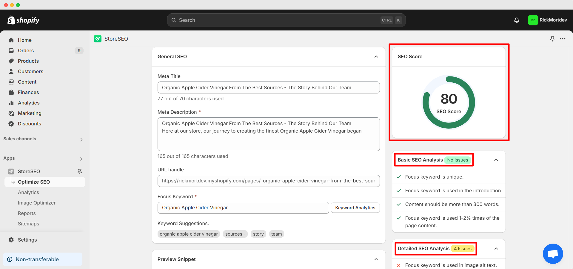 Step 2: Optimize Your Page On Shopify