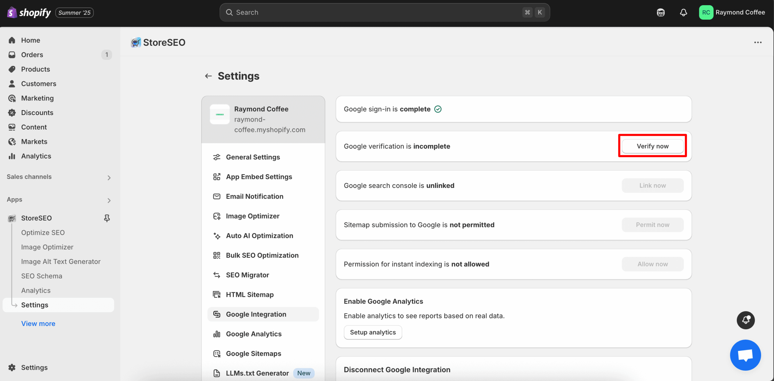 Integrate StoreSEO With Google Analytics