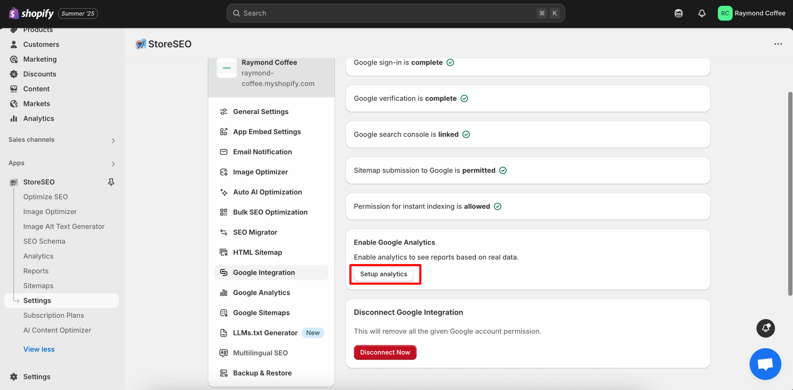 Integrate StoreSEO With Google Analytics