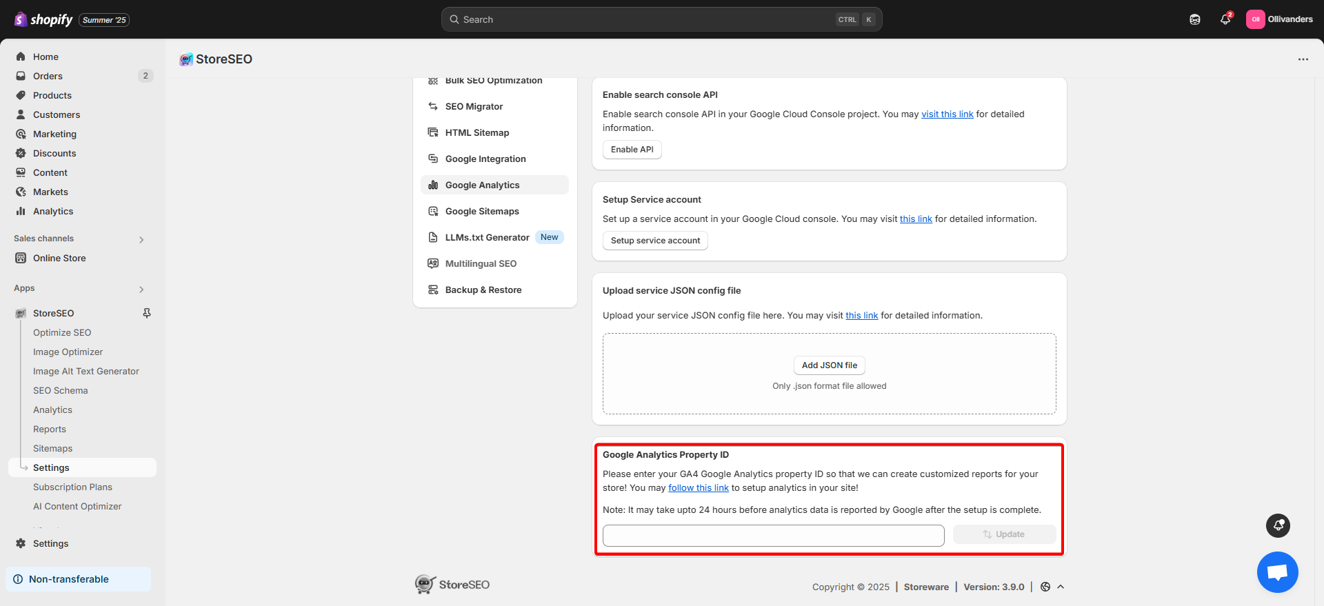 Google Analytics Property ID