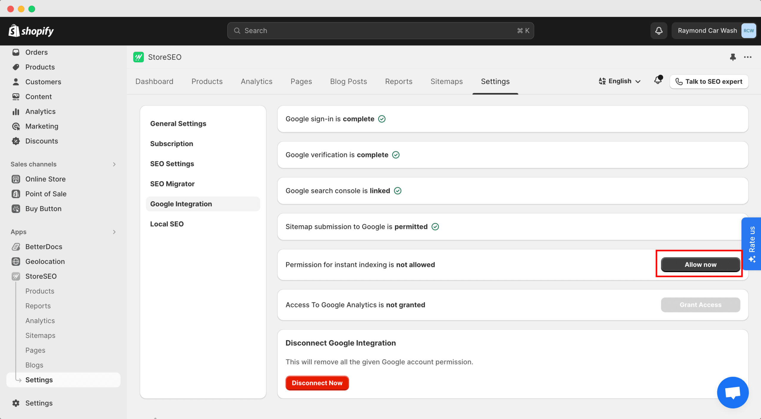 Integrate StoreSEO With Google Search Console