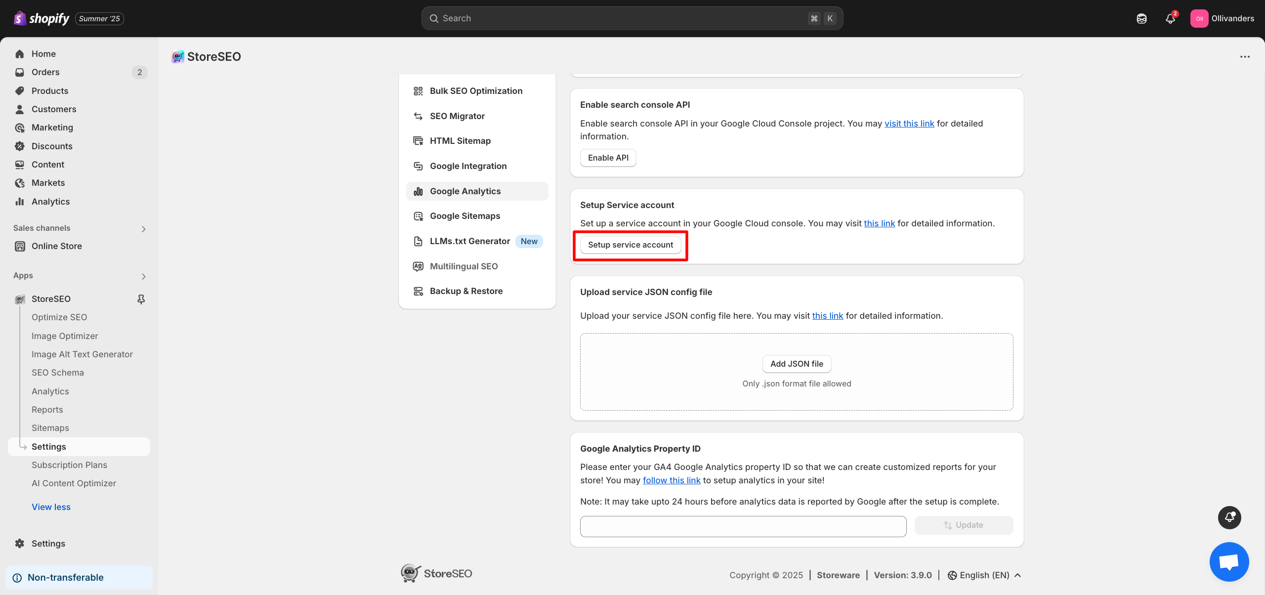 Connect StoreSEO With Google Analytics