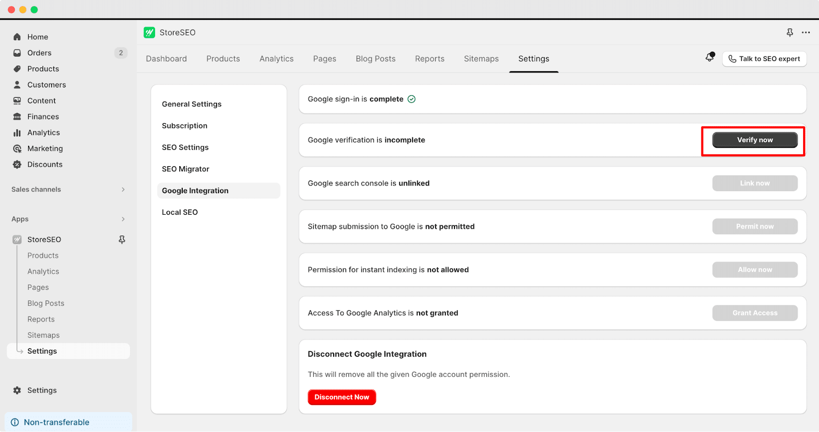 StoreSEO With Google Search Console