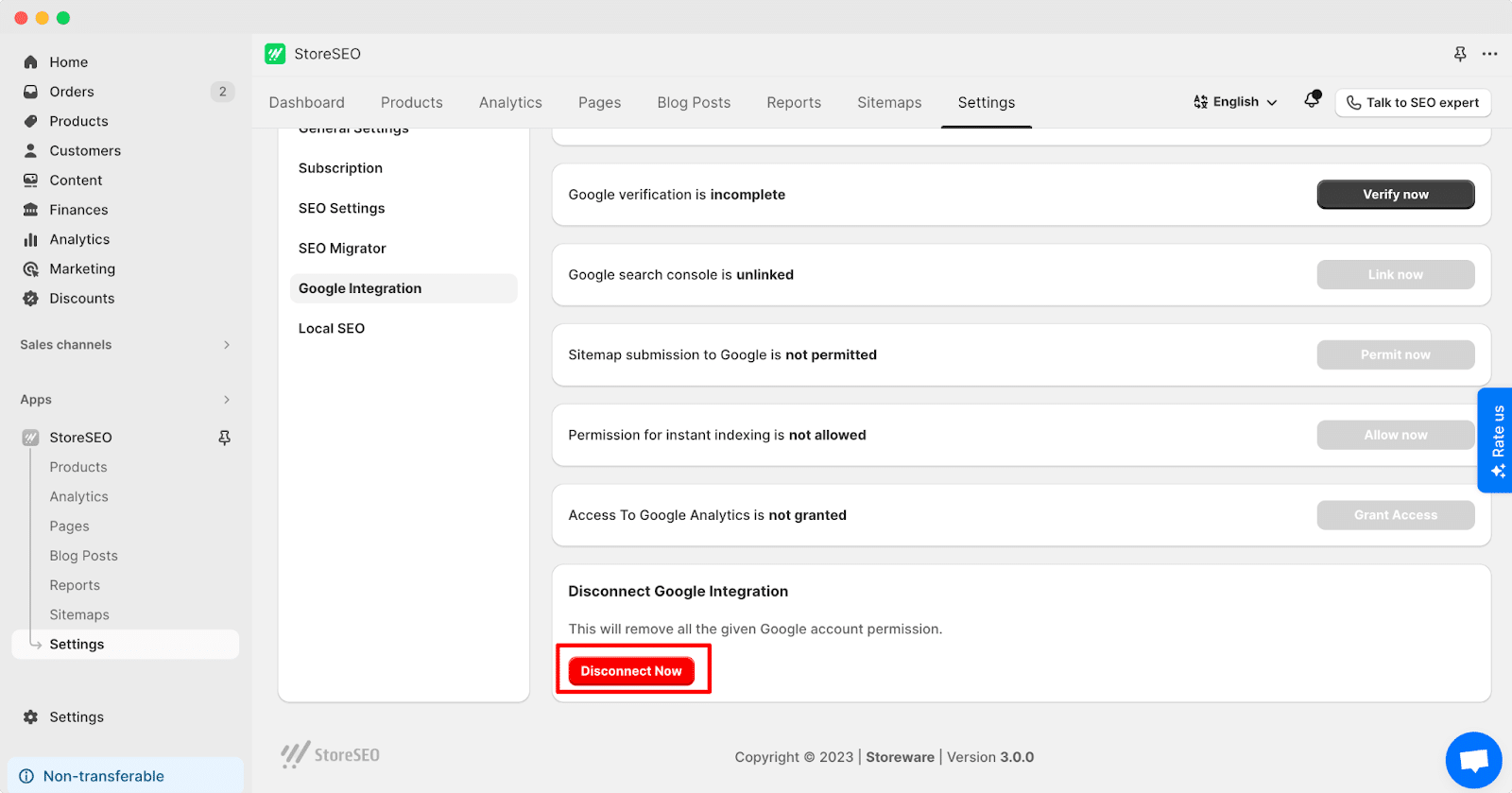 StoreSEO With Google Search Console