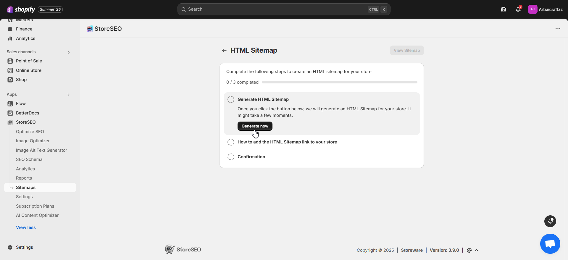 generate HTML Sitemap