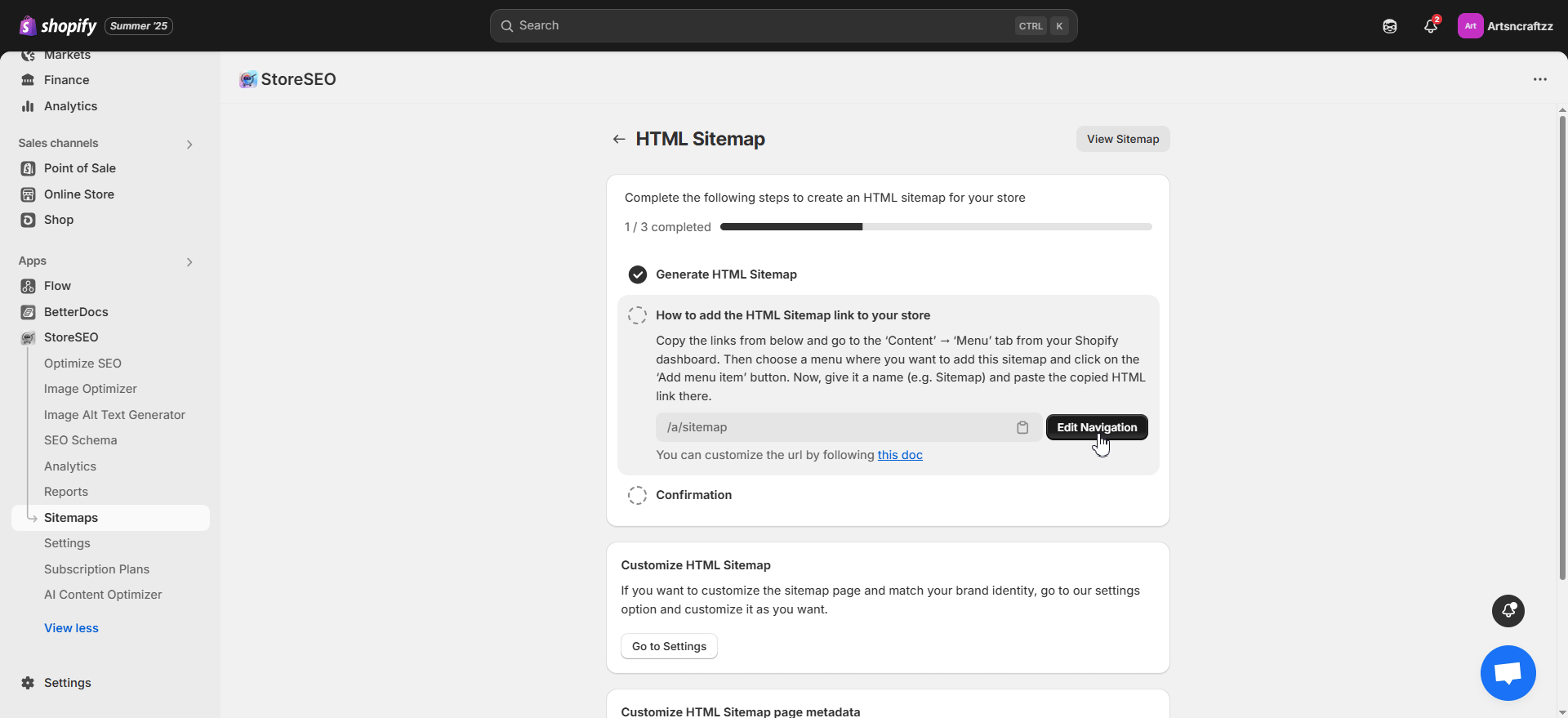generate HTML Sitemap