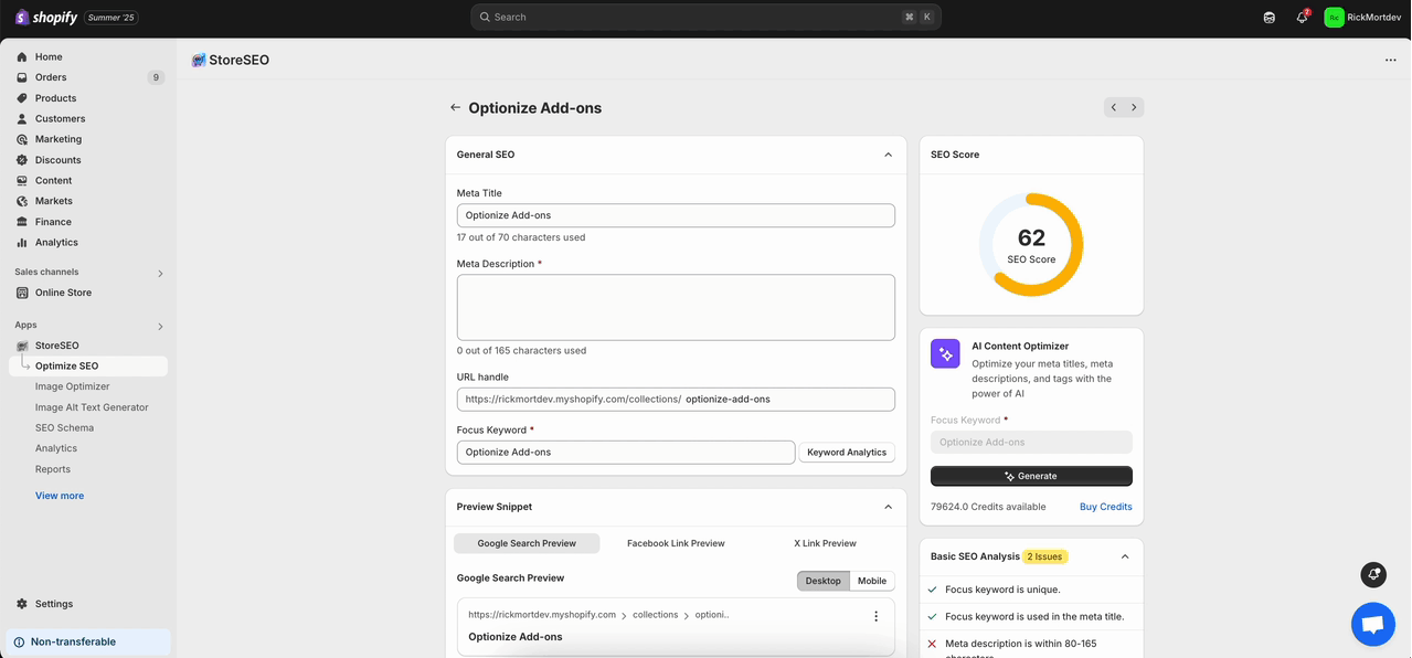 StoreSEO AI Content Optimizer