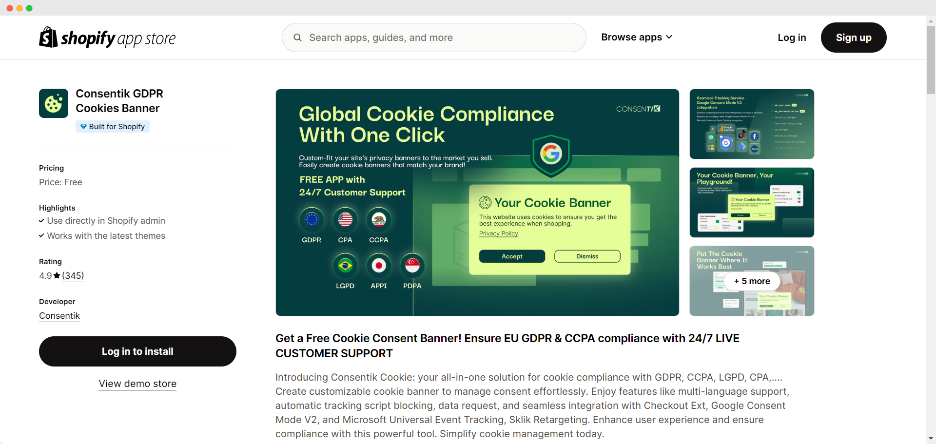 Introducing Consentik Cookie Banner: A Multi-Featured Shopify Cookie Banner App