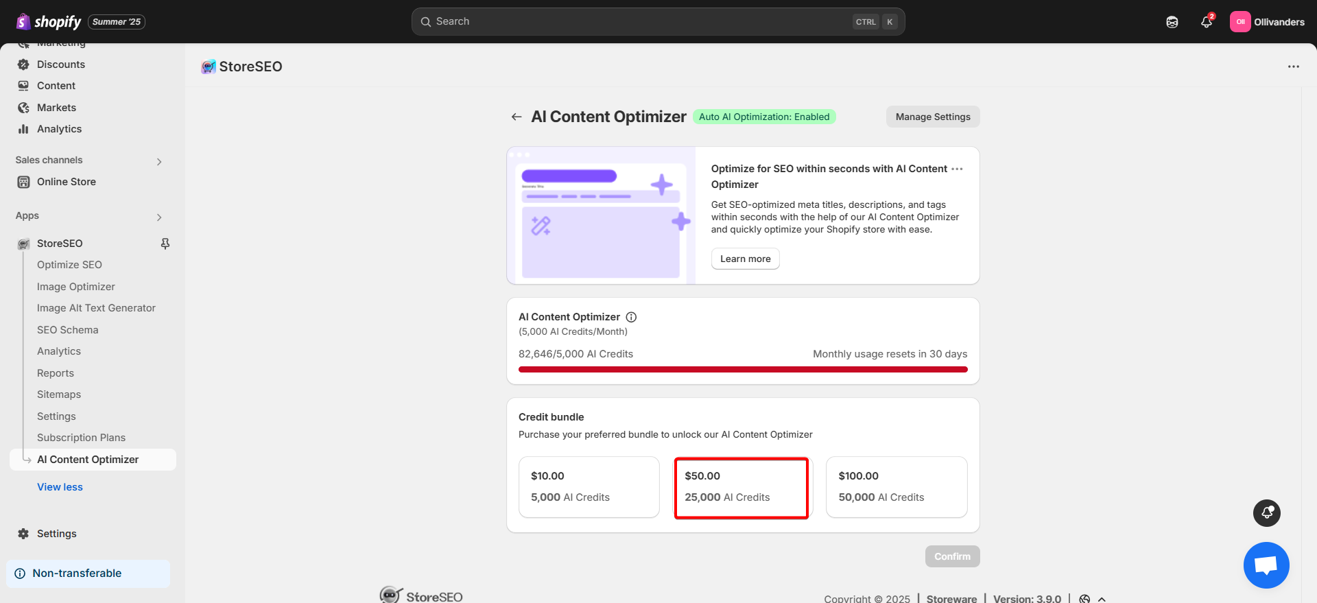 AI Content Credit