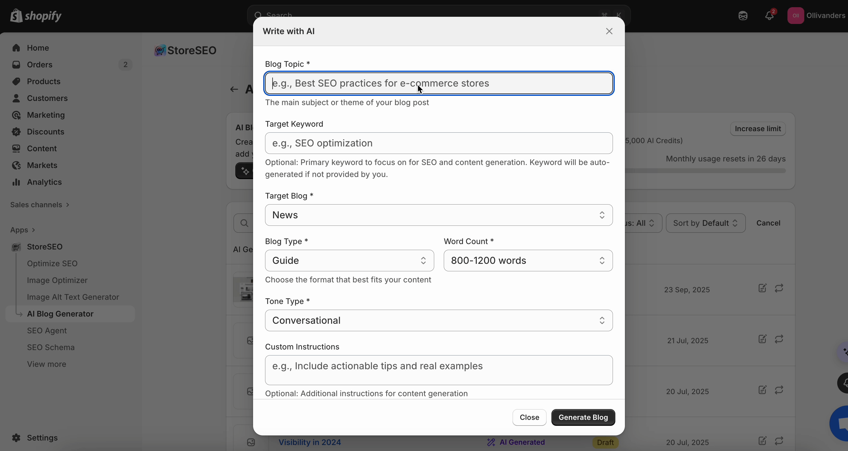 AI Blog Generator