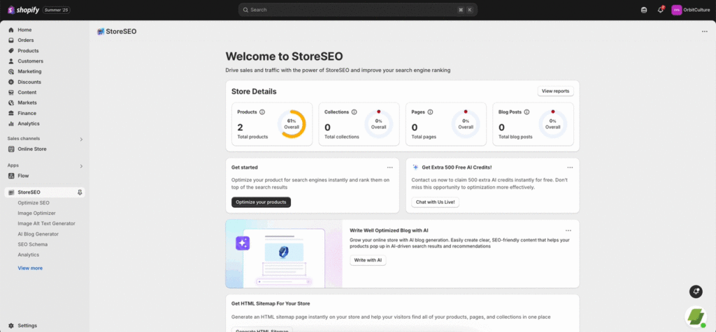 StoreSEO AI Blog Generator