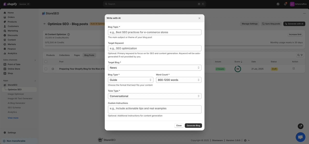 Generate Blog Posts With AI