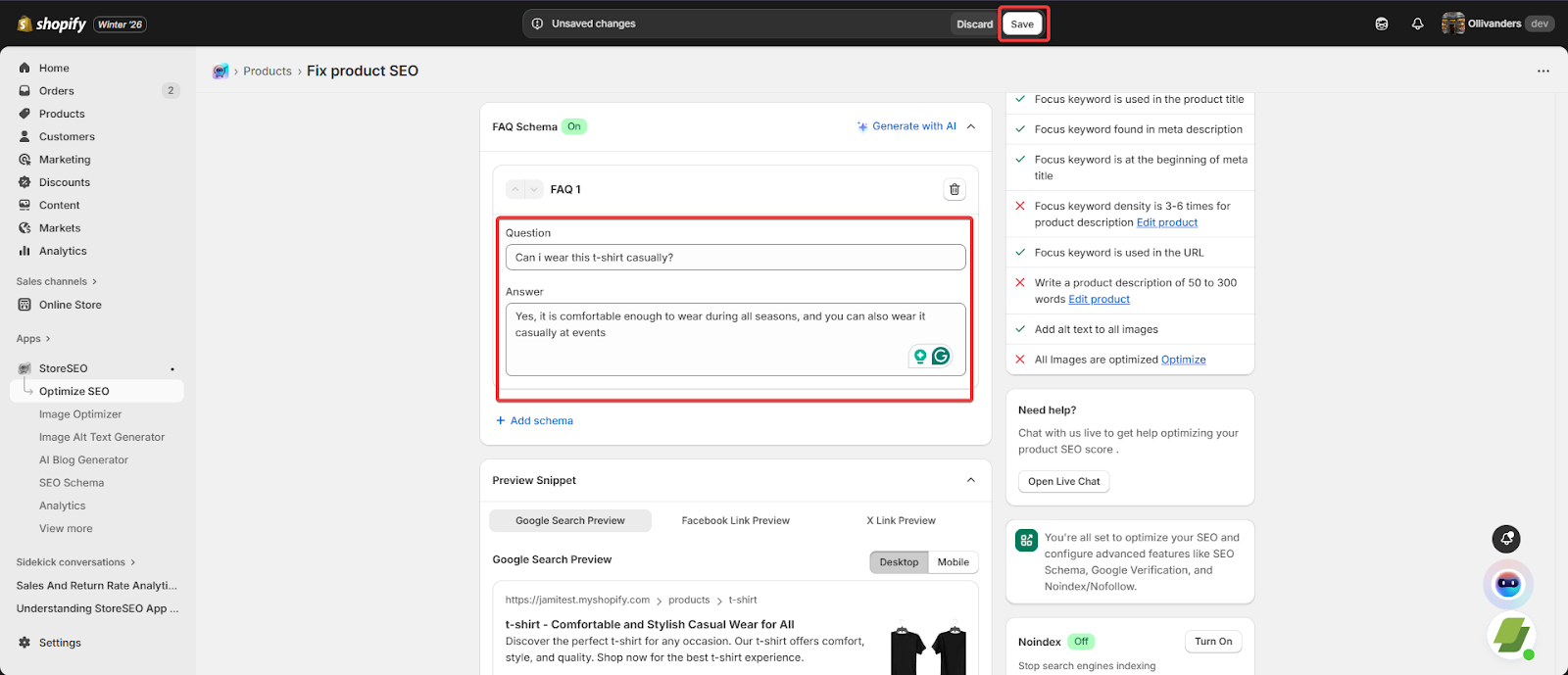 Como adicionar facilmente o esquema de perguntas frequentes (FAQ) aos seus produtos Shopify com o StoreSEO 5 faq schema