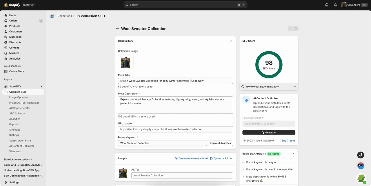 StoreSEO 2026 में Shopify कलेक्शन पेज की SEO रैंकिंग को कैसे बेहतर बनाता है: विशेषज्ञों की राय 5 Shopify Collection Page SEO