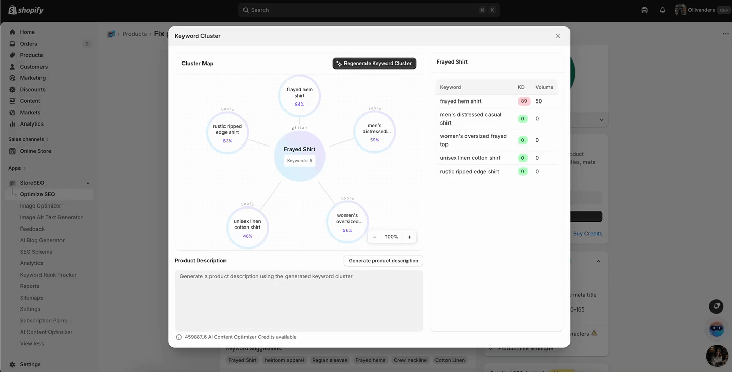 How to Use StoreSEO Keyword Cluster Generator for Product Optimization 4 Generate the Product Description