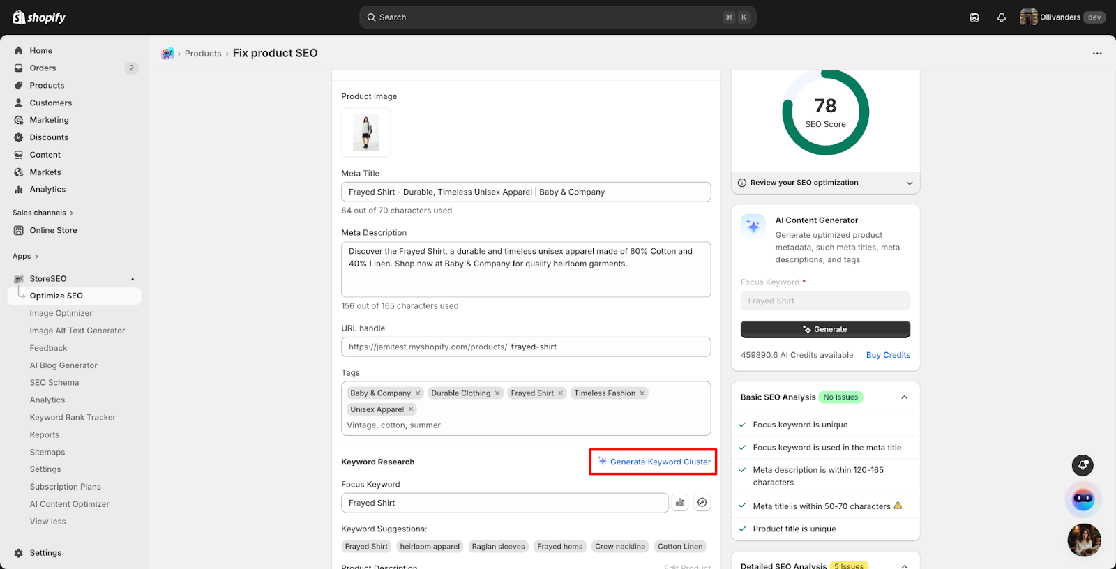 How to Use StoreSEO Keyword Cluster Generator for Product Optimization 2 How to Use StoreSEO Keyword Cluster Generator for Product Optimization