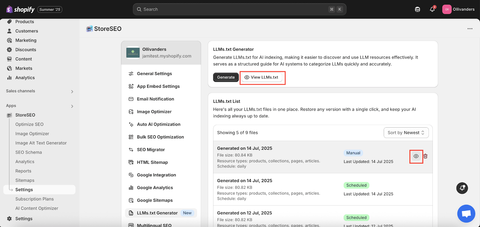 So generieren Sie LLMs.txt mit StoreSEO 3 Method B: The StoreSEO LLMs.txt Generator Approach | View The Generated File