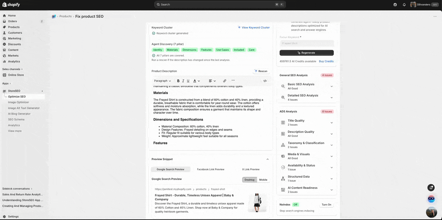 How to Write Product Descriptions with StoreSEO AI Description Generator 7 Rescan the Generated Description