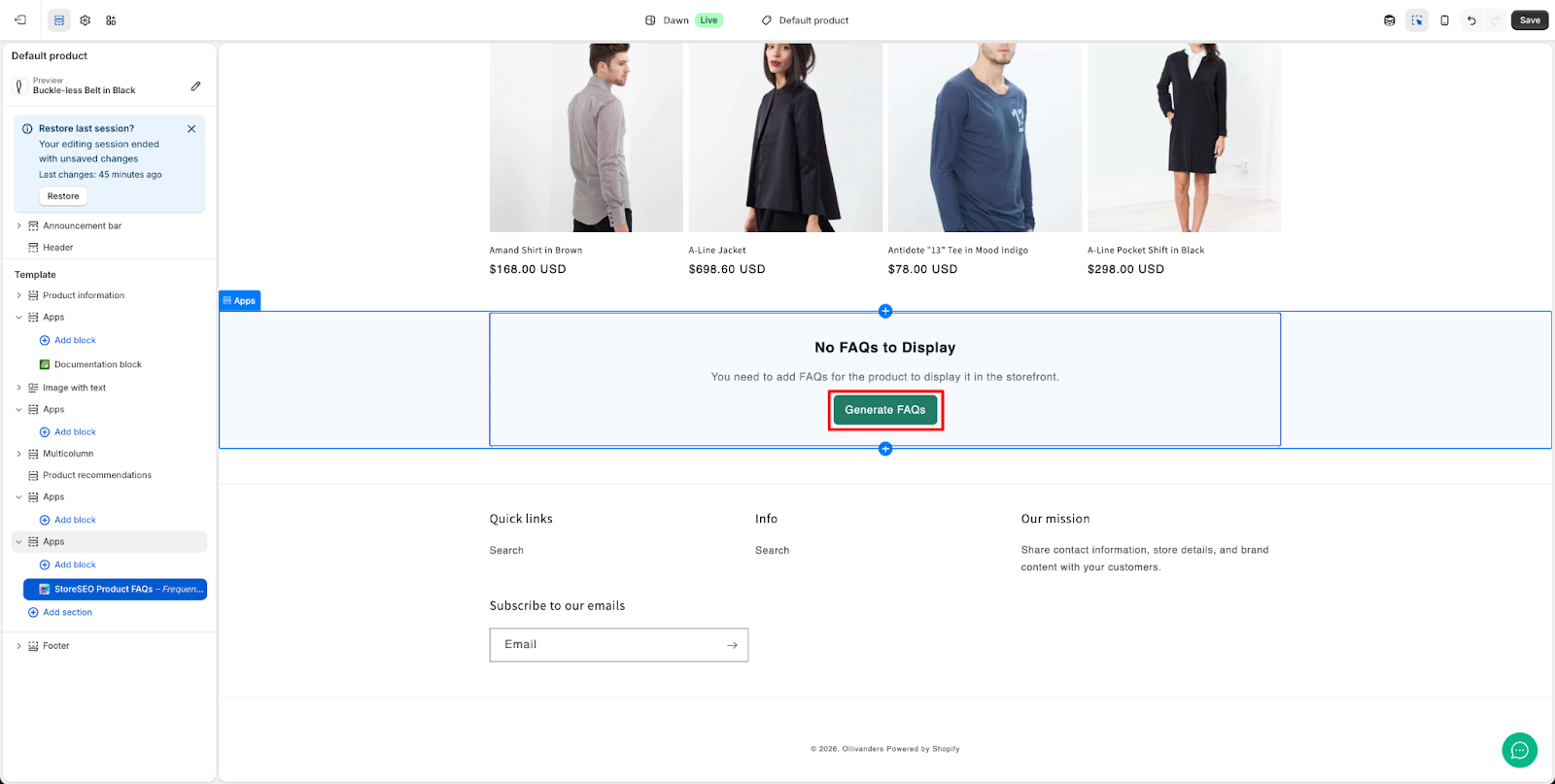 How to Show FAQs on Your Storefront Using StoreSEO 2 Show FAQs on Your Storefront