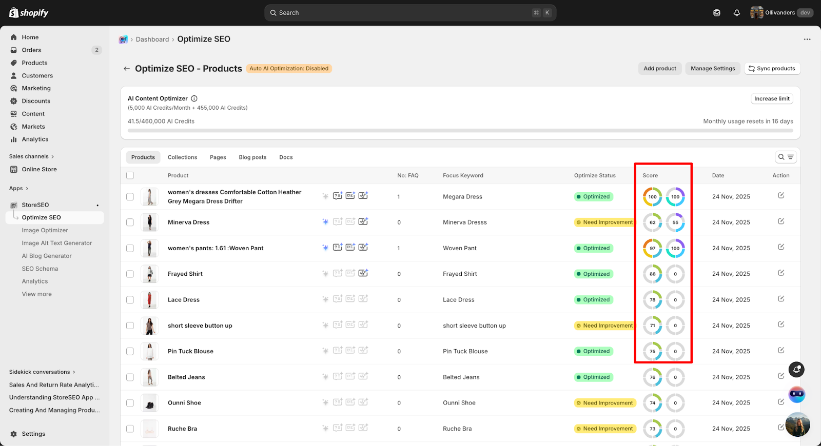 How to Do a GEO Audit of Your Shopify Store with StoreSEO 4 Pull Up Your Product List and Sort by ADS