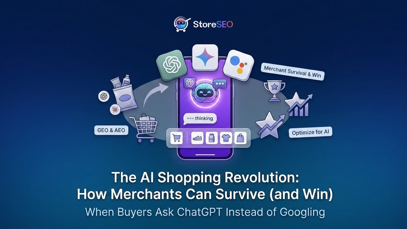 The AI shopping revolution is changing how customers discover Shopify stores. Learn how AEO, GEO, schema markup, and AI-ready SEO help your products appear in ChatGPT, Perplexity, Google AI Mode, and more.