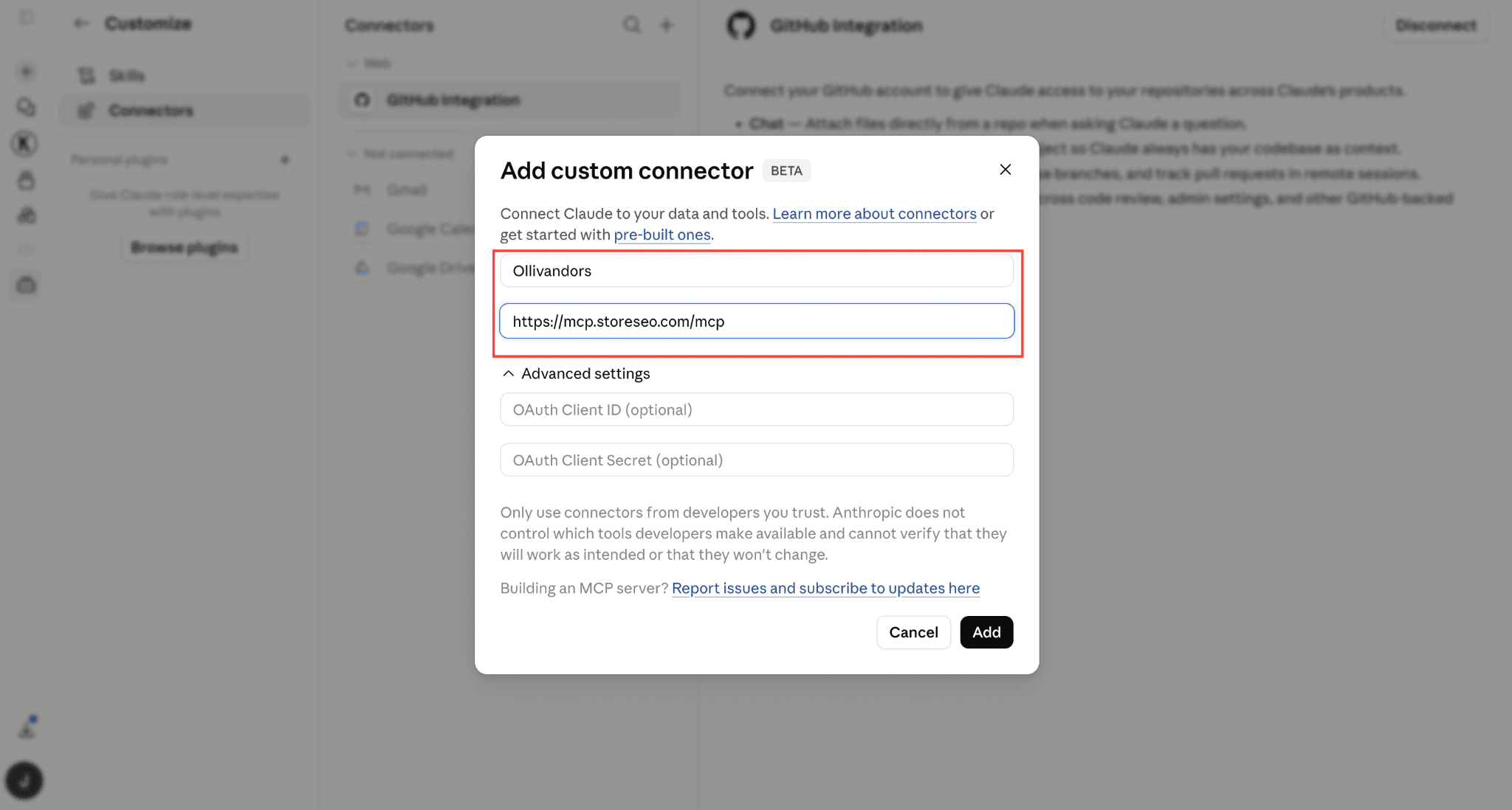 How to Connect StoreSEO MCP to Your AI Assistant And Optimize Shopify Store With Simple Prompts? 3 Connect StoreSEO MCP to Your AI Assistant
